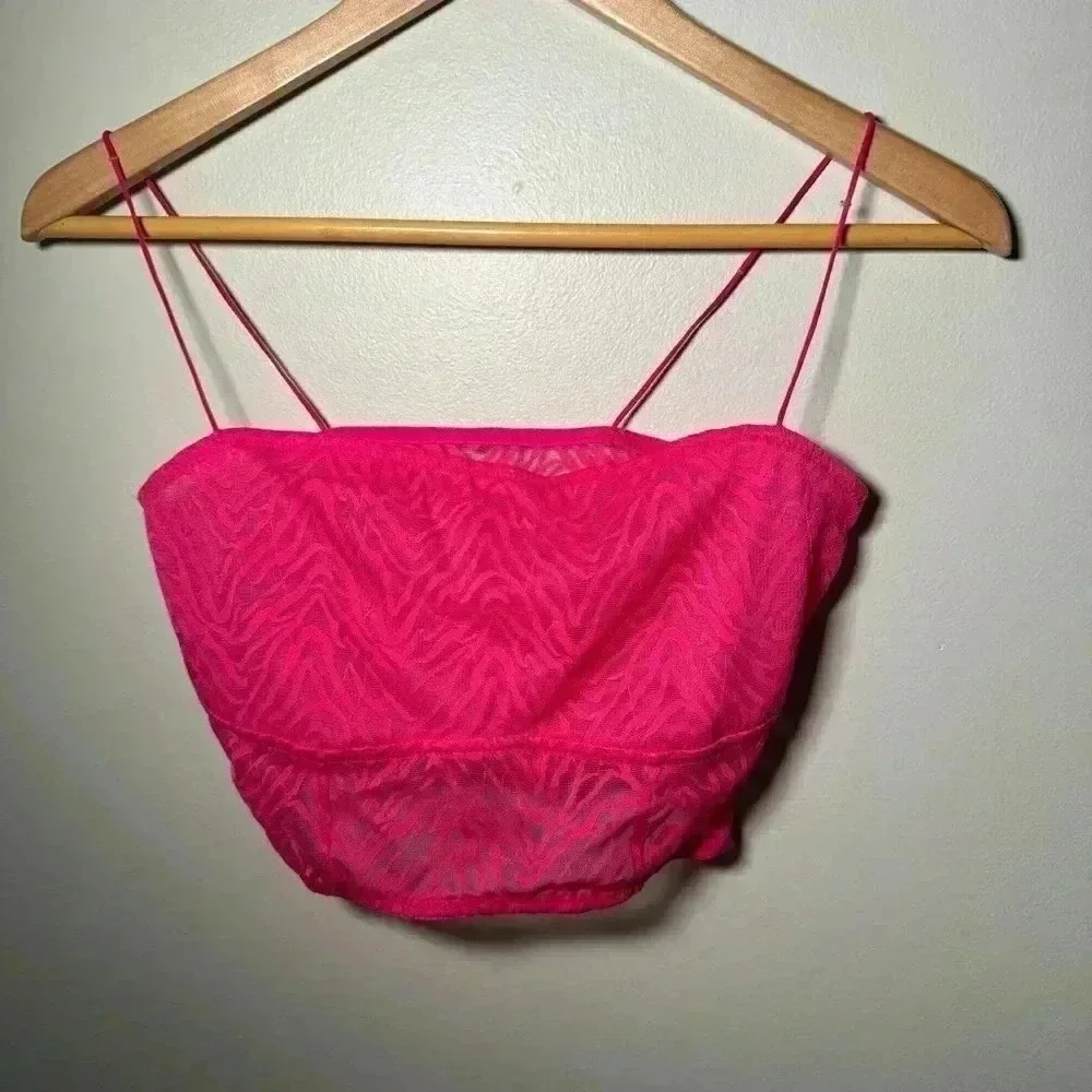 La Senza pink sheer zebra printed bralette L - Picture 3 of 6